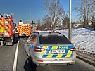 V ulici K Barrandovu v Praze havarovala �ty�i vozidla. (19. �nora 2025)