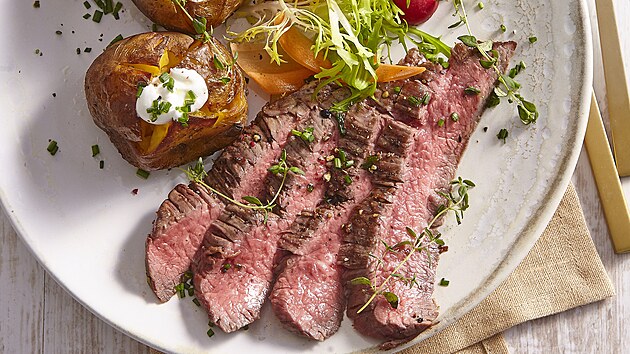 Steak z hovzího pupku