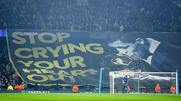 Choreo fanou�k� Manchesteru City p�ed utk�n�m s Realem Madrid.