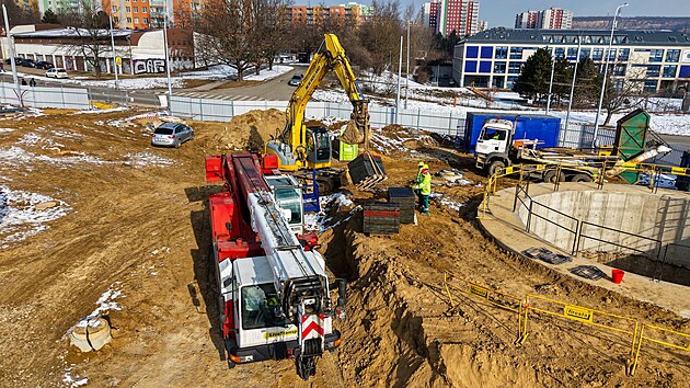 Silni���i v Brn� hloub� pr�zkumnou �tolu k budouc�mu tunelu Vinohrady. (19. �nora 2025)