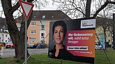 P�edvolební billboard BSW v Bonnu (15. února 2025)