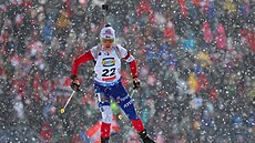 Tereza Voborníková jede sprint na biatlonovém MS v Lenzerheide.
