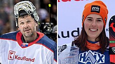 Slovenský branká� Ján La�ák a ly�a�ka Petra Vlhová.