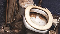 Snímek je pochopiteln� ilustra�ní. Zne�i�t�né toalety v provozním zázemí...