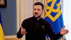 Ukrajinský prezident Volodymyr Zelenskyj na tiskové konferenci v Kyjev (19....