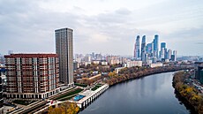 Bytové domy reziden�ního komplexu Srdce metropole v Moskv�. (19. �íjna 2018)