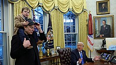 Elon Musk a Donald Trump bhem tiskové konference v Oválné pracovn (11. února...