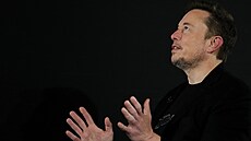 Elon Musk na konferenci o AI v Londýn� (2. listopadu 2023)