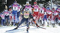 Jessie Digginsová v ele závodu ve Falunu