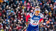 Vítzslav Hornig na trati stíhacího závodu na mistrovství svta