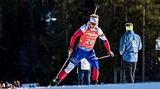 Vít�zslav Hornig b�hem sprintu na mistrovství sv�ta v Lenzerheide