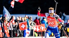 Vít�zslav Hornig b�hem sprintu na mistrovství sv�ta v Lenzerheide
