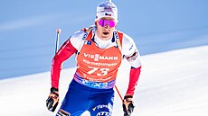 Joná� Mare�ek b�hem sprintu na mistrovství sv�ta v Lenzerheide