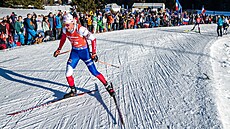 Joná� Mare�ek b�hem sprintu na mistrovství sv�ta v Lenzerheide