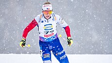 Lucie Charvátová na trati sprintu mistrovství sv�ta v Lenzerheide.