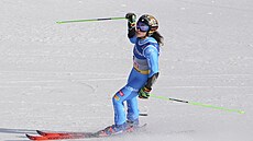 Federica Brignoneová slaví triumf v ob�ím slalomu.