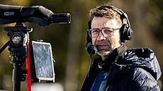 Noviná� Ole Einar Björndalen na mistrovství sv�ta v Lenzerheide.