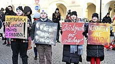 Protest ped Snmovnou proti chystané reform sociálních dávek a vzniku jedmé...