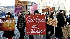 Protest ped Snmovnou proti chystané reform sociálních dávek a vzniku jedmé...