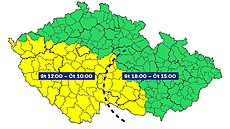 Výstraha ledovky v osmi krajích republiky. (12. února 2025)