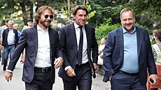 Müller s Pavlem Nedv�dem a Zde�kem Grygerou.