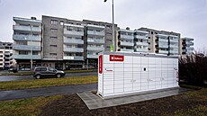 Nové boxy Zásilkovny v pra�ských Mod�anech. (13. února 2025)