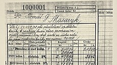 Ve Spo�iteln� �esk� m�l �spory i Tom� Garrique Masaryk. M�l vkladn� kn�ku s...