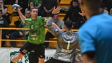 Jakub Hrstka ze Zub�í se nap�ahuje ke st�ele v zápase s Karvinou.