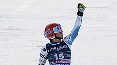 Americká ly�a�ka Lauren Macugaová na MS slaví triumf ve sjezdu pro kombinaci...