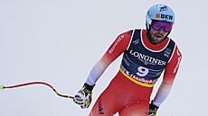 �výcarský ly�a� Alexis Monney v cíli sjezdu do kombinace dvojic na MS v...