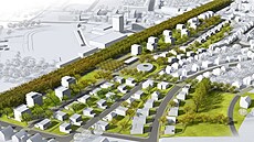 Chystaná zástavba osmihektarového areálu bývalých kasáren v Jiín