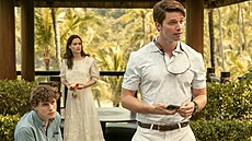 Sam Nivola, Sarah Catherine Hooková a Patrick Schwarzenegger v seriálu Bílý...