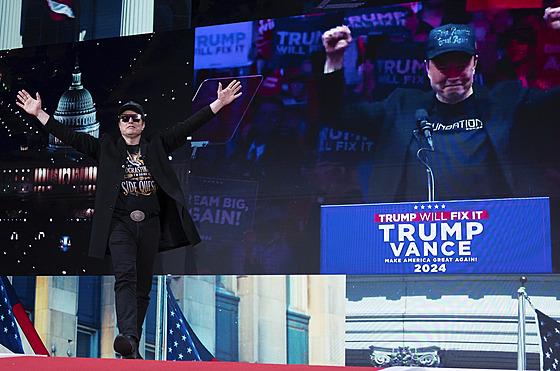 Elon Musk na konzervativní konferenci CPAC v Marylandu (20. února 2025)