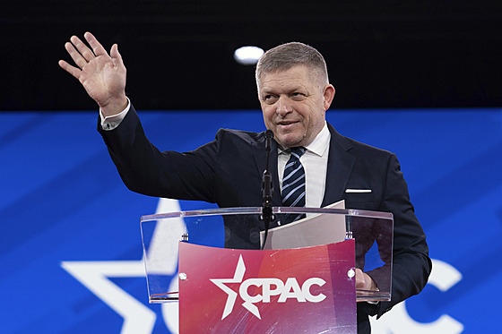 Slovenský premiér Robert Fico pronesl projev na konferenci konzervativc CPAC....