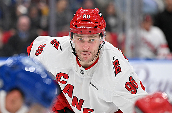 Finský úto�ník Mikko Rantanen se p�ipravuje na vhazování.