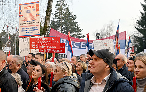 Mítink na podporu prezidenta Republiky srbské Milorada Dodika ve m�st� Banja...
