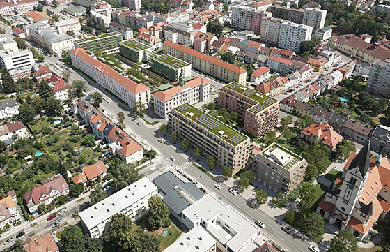 Celkový pohled na podobu budoucí Nové Linecké �tvrti.