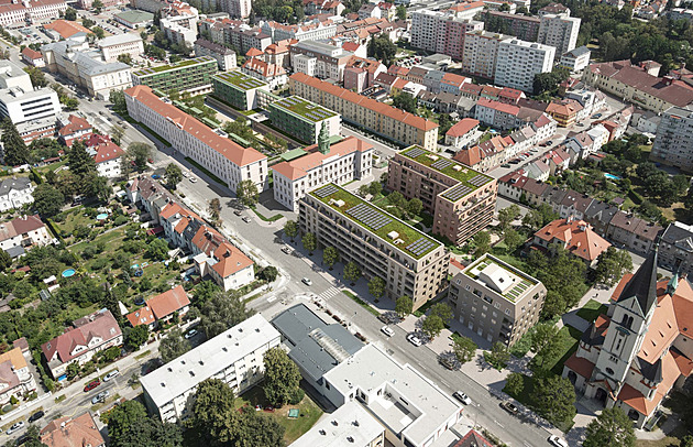 Celkový pohled na podobu budoucí Nové Linecké �tvrti.