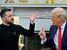 Hádka v Bílém dom. Americký prezident Donald Trump vzruen diskutuje s...