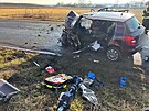 Po nehod dvou aut v Sopei na Pardubicku byly dv osoby se stedn tkmi...