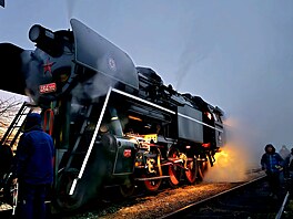 Lokomotiva 464.202 Rosni�ka na Mikulá�ské jízd� v Litomy�l (30. listopadu 2024)