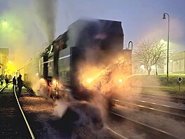 Lokomotiva 464.202 Rosni�ka na Mikulá�ské jízd� v Litomy�l (30. listopadu 2024)