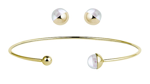 Sada perlov�ch �perk� ze zlata, cena 25 800 K�