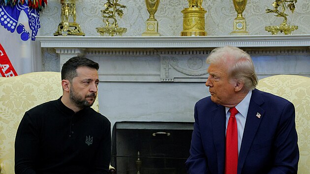 Schůzka amerického prezidenta Donalda Trumpa a ukrajinského prezidenta Volodymyra Zelenského v Bílém domě ve Washingtonu. (28. února 2025)