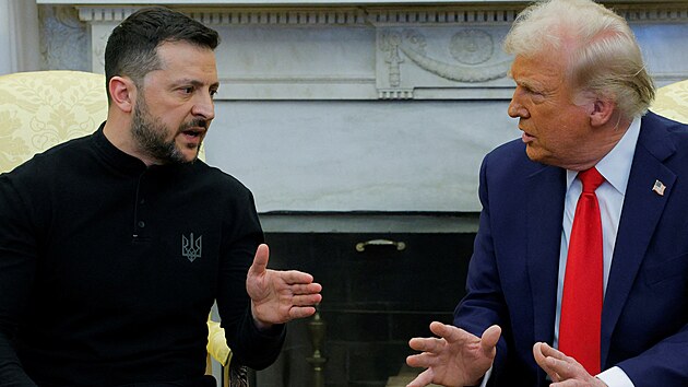 Schůzka amerického prezidenta Donalda Trumpa a ukrajinského prezidenta Volodymyra Zelenského v Bílém domě ve Washingtonu. (28. února 2025)