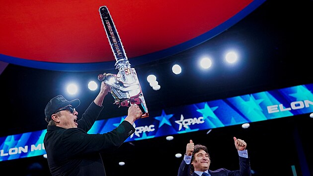 Elon Musk na konzervativn konferenci CPAC v Marylandu (20. nora 2025)