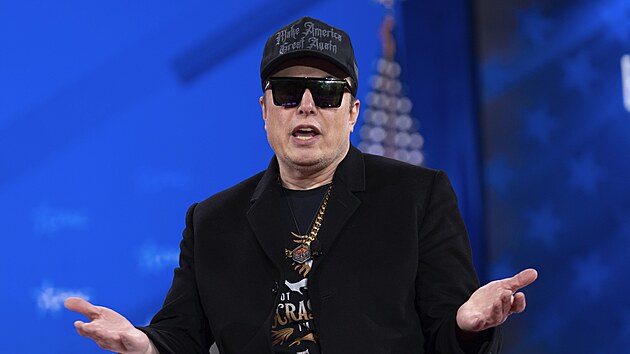 Elon Musk na konzervativn konferenci CPAC v Marylandu (20. nora 2025)