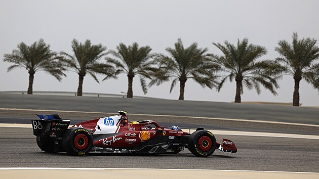 Scen�rie Bahrajnu, na m�stn�m okruhu testuje Lewis Hamilton sv� Ferrari.