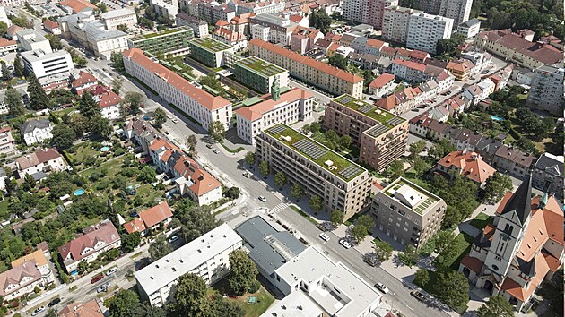 Celkov� pohled na podobu budouc� Nov� Lineck� �tvrti.