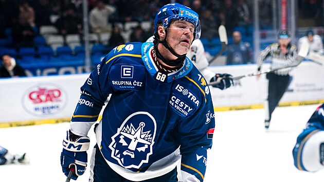 Kladno, 20. 2. 2025. Rytí�i Kladno - HC �koda Plze�. Jaromír Jágr z Kladna po...
